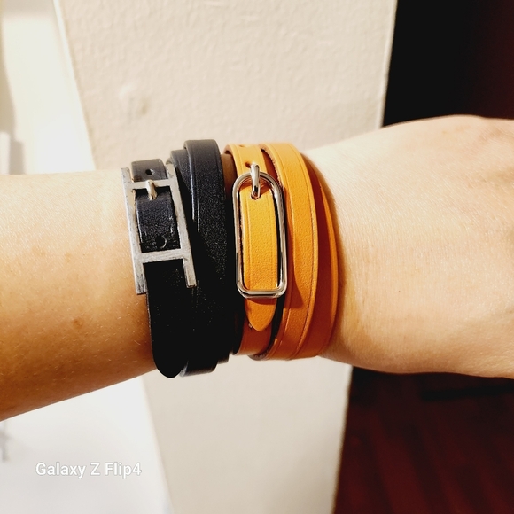 Hermes Natural Leather Palladium Quadruple Tour Bracelet - Picture 13 of 15